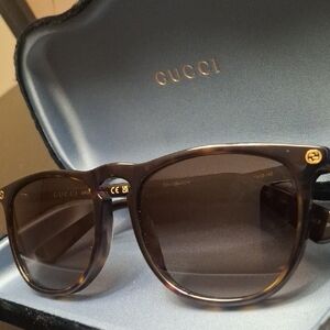 Gucci Brown Sunglasses with Gold Accents